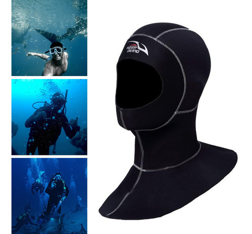 Imagen 5 de 12 de Gorro De Buceo Costura Blanca L