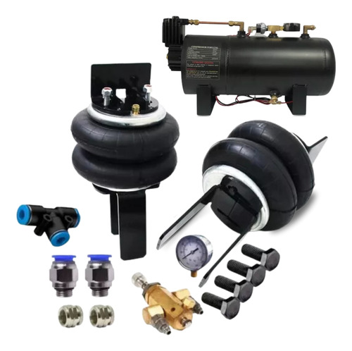 Kit Suspensão Ar Completo Caminhão Com Compressor Bujao 12v