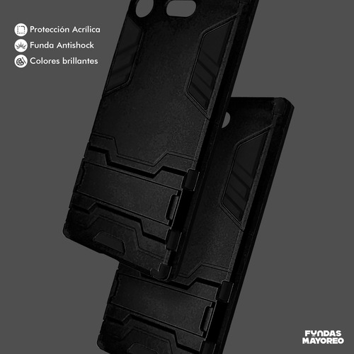 Funda Iron Para Xperia X Carcasa Antishock Con Mica Negro