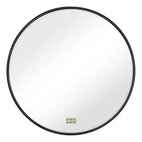 comprar Espejo Led Redondo 80cm C\u002Fmarco Negro Desempañador Y Display