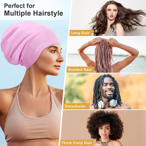 Gorro De Bano Grande Eversport Para Trenzas Y Rastas, Agu...