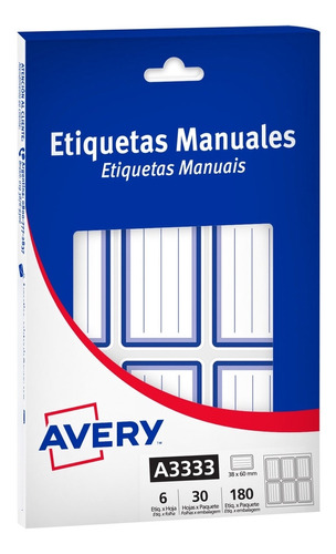 Etiquetas Escolares Avery Azul X 120