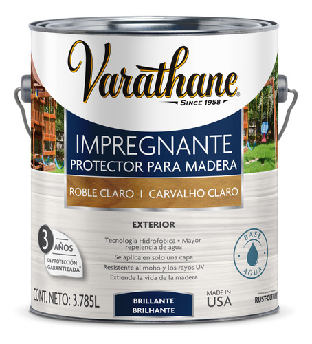 Impregnante Protector Base Agua Brillante Varathane 3,785 L