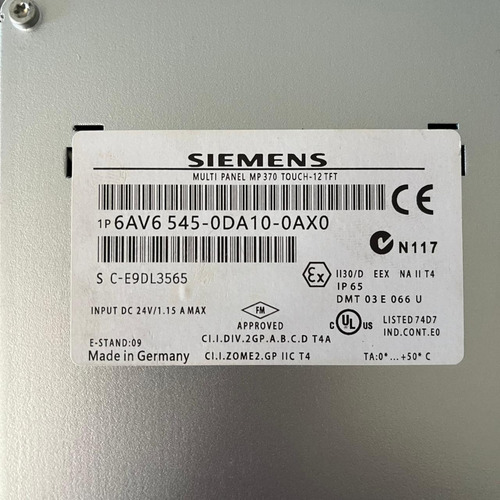 6av6545-0da10-0ax0 Siemens Simatic Tela Tft Colorida De 12 (Usado)