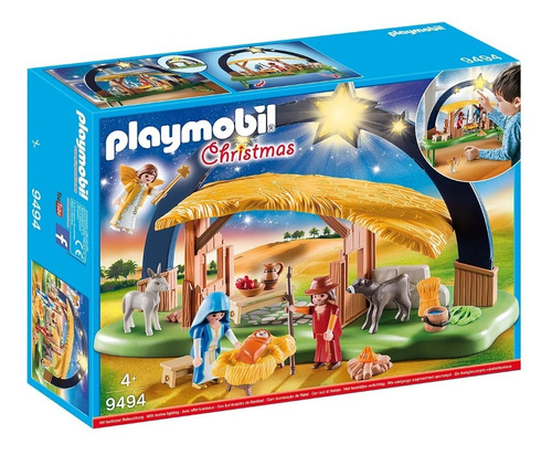 Figuras Para Armar Playmobil Christmas Belén Con Luz 41 Piezas 3+