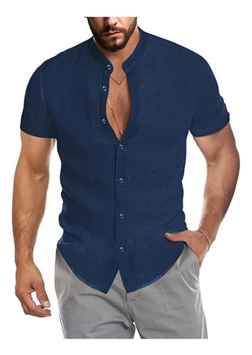 Polera De Lino Hombre Caballero Moda Casual Italia