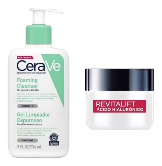 Combo Limpiador Espumoso Cerave + Crema Hidratante De Día