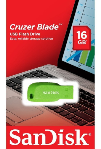 Pendrive Sandisk Cruzer Blade 16gb 2.0 Verde Oferta