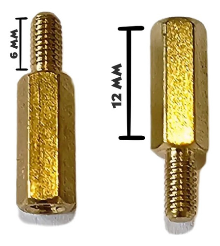 10 Tornillos Separadores Espaciadores M3x12mm Macho Hembra