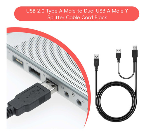 Cable Divisor Usb 2.0 A Macho A Doble Usb A Macho Y