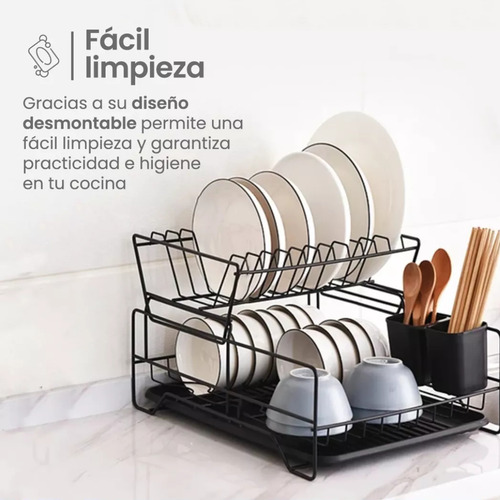 Escurridor Secaplatos Metal 2 Pisos Vajilla Escurridor Metalico Raitot