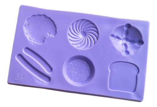 * Mini Molde Tipo Silicon 6 Piezas Pan Dulce Mod 1 Fondant *