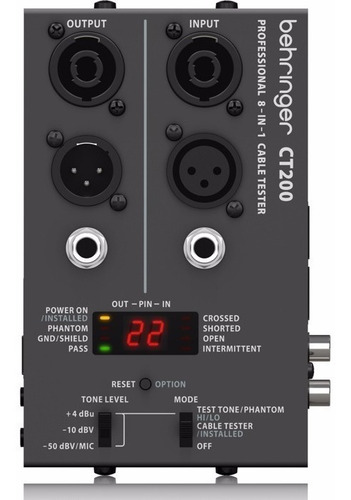 Behringer Ct-200 Probador Profesional De Cables 6 En 1 Color Negro