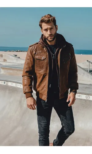 Moda hombre chaqueta de cuero new arrivals