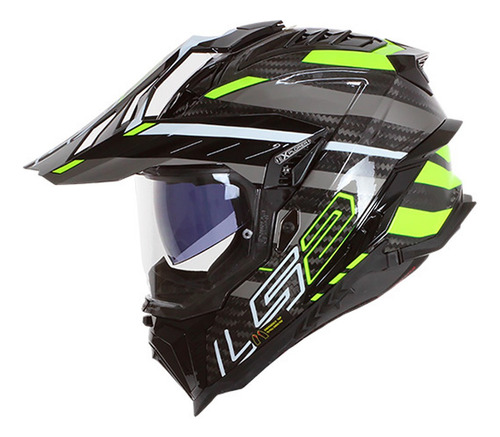 Casco Multipro Ls2 Mx701 Explorer C Edge Ngro Amarillo