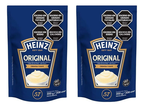 Heinz Mayonesa Sin Tacc En Doypack 200 g Pack X 2