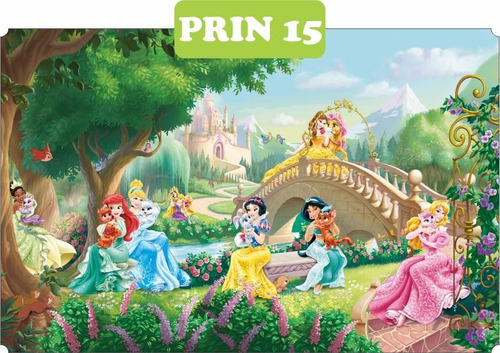 Imagem 2 de 10 de Papel De Parede Auto Colante Adesivo Princesas Barbie 3m²