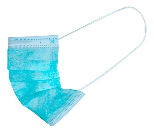 Máscara Não Hospitalar Descartável Tripla Azul Hc500 50 Un Cor Azul/Branco Desenho do tecido Liso