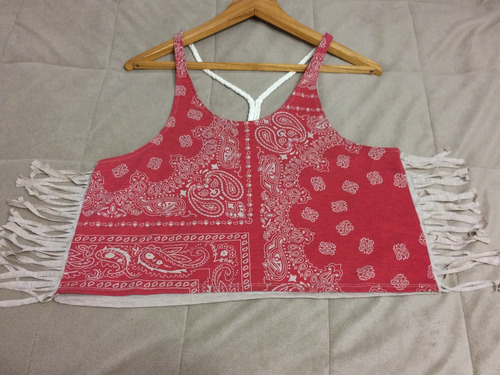 Remera Musculosa Marca Forever 21 Con Flecos