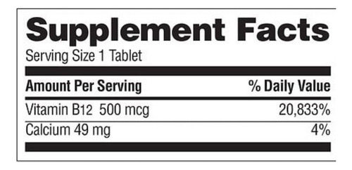 Walgreens Vitamina B12 500 Mcg 300 Tabletas Sabor Sin Sabor