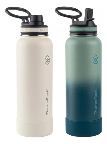 Termo Thermoflask 2 Pack - 1.2 Litros 40 Oz - Verde Y Beige