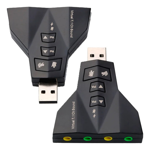 Usb Virtual Sonido Pc Adaptador 7.1 3d Instant 12mb/s 4jack 