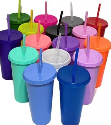 500 Vasos Para Personalizar Con Popote Reutilizables 24 Oz 