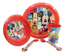 Comprar Set Bazar 5 Piezas Plato Cuenco Vaso Cubiertos Mickey Mouse