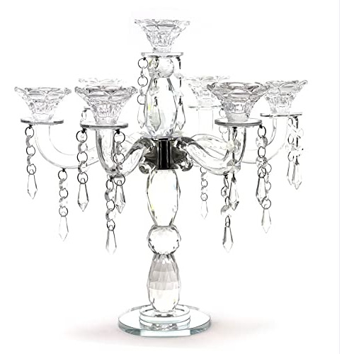 Candelabro De Cristal De 7 Brazos Velas Cónicas