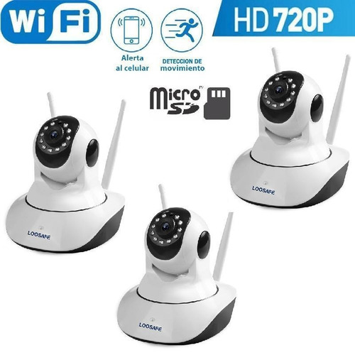 Kit X 3 Camara De Seguridad Ip Wifi Hd 720p Vision Nocturna