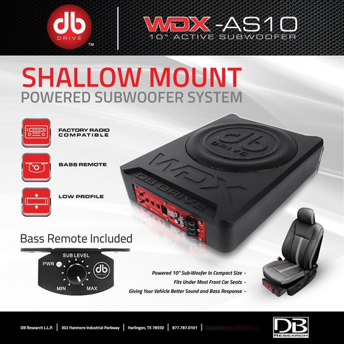 Subwoofer Plano Amplificado Para Automóvil Db Drive Wdx-as10