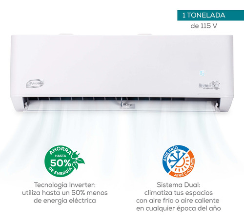 Minisplit Evans Inverter S17 1 Ton 115v Dual Frio/caliente