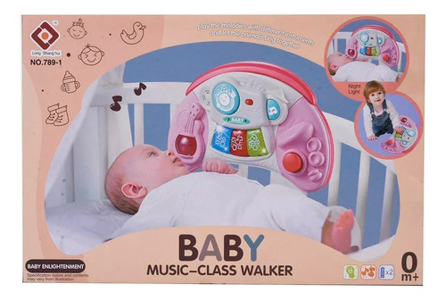 Piano Musical Con Luz Y Sonido Para Cuna Bebes Explorer Fan Color Rosa