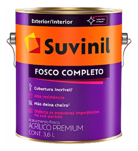 Tinta Acrílica Fosco Completo 3,6 Litros Branco Suvinil