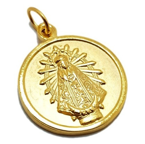 Medalla Virgen De Luján - Plaqué Oro 21k - 18mm