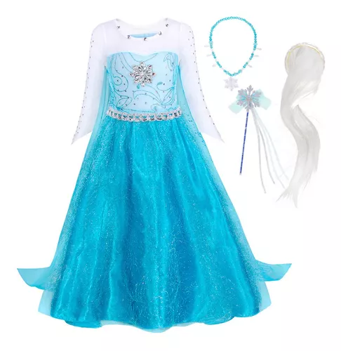 Vestido Princesa Elsa Frozen Niña Disfraz Y La Capa Conjunto en venta en  Estado De México por sólo $   Mexico