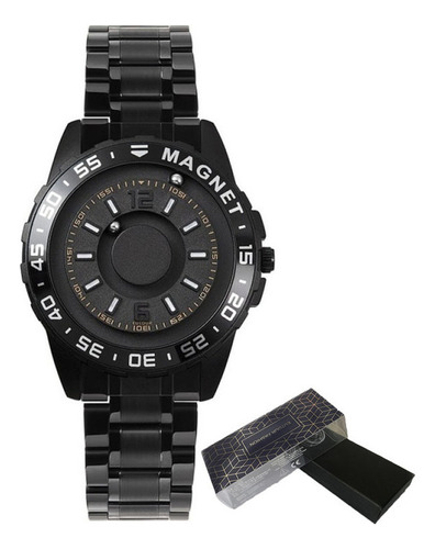 Reloj De Bola Magnética Eutour De Lujo De Acero Inoxidable P Color De La Correa Negro