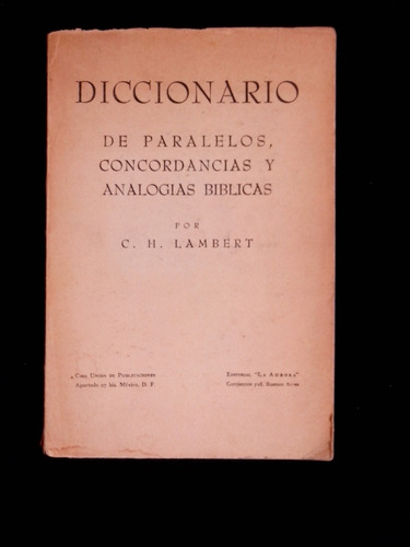 Diccionario De Paralelos Concordancias C H Lambert