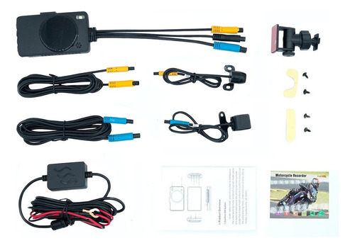 Doble Lente Impermeable Motocicleta Dash Camera Mt80 Hd