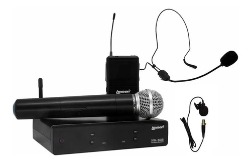 Microfone Sem Fio Bastão, Lapela E Auricular Lexsen Xsl-503 