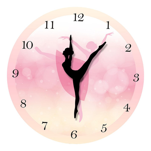Reloj De Pared De Bailarina Rosa Princesa De 30cm, Funciona