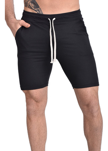 Bermuda Algodon Hombre Lisa Verano Short De Jogging Rustico 