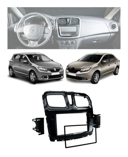 Moldura 2 Din Painel Renault Sandero 2015 2016 2017 2018 Bp
