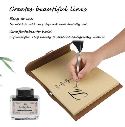Kit De Caligrafía Con Pluma Y Cuaderno De Diseño Antiguo