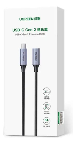 Cable Extensión Ugreen Usb C 3.1 Gen 2, Macho A Hembra, 1m