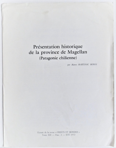 Martinic Historia Provincia Magallanes 1972