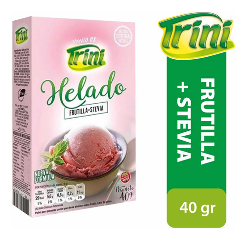 Helado De Frutilla + Stevia Trini Sin Tacc X 40 Grs.