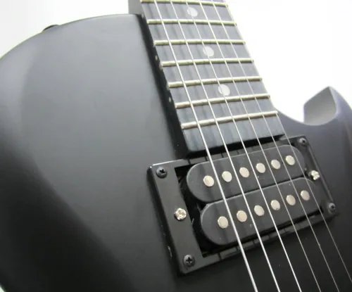 Guitarra Electrica Fina Les Paul Gsw Negro Mate Gothic