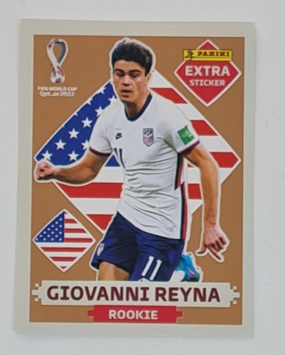 Lámina Extra Sticker Mundial Qatar Giovanni Reyna Bronce