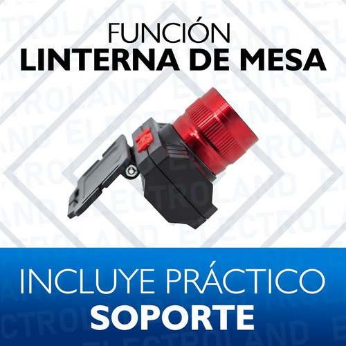 Imagen 5 de 10 de Linterna Minera Camping Vincha 3 Modos De Luz Led Recargable